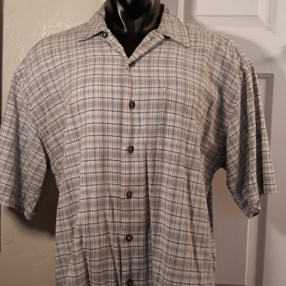 Anchor Blue Casual Button Down Short Sleeve Shirt